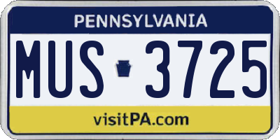 PA license plate MUS3725