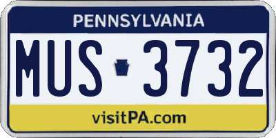 PA license plate MUS3732