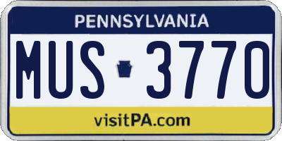 PA license plate MUS3770