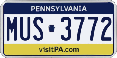 PA license plate MUS3772