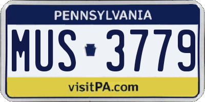 PA license plate MUS3779