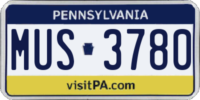 PA license plate MUS3780
