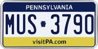 PA license plate MUS3790