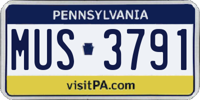 PA license plate MUS3791