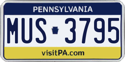 PA license plate MUS3795