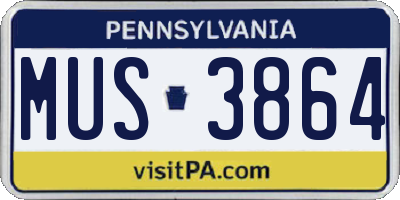 PA license plate MUS3864