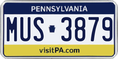 PA license plate MUS3879
