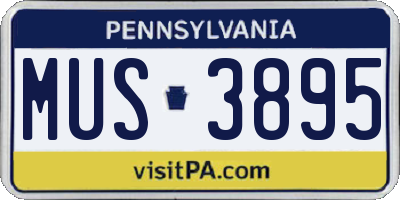 PA license plate MUS3895