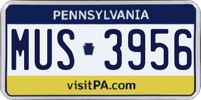 PA license plate MUS3956