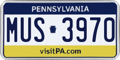 PA license plate MUS3970