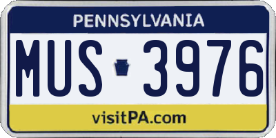 PA license plate MUS3976