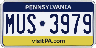 PA license plate MUS3979