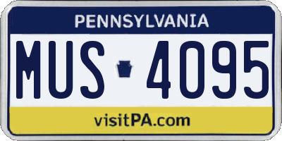 PA license plate MUS4095