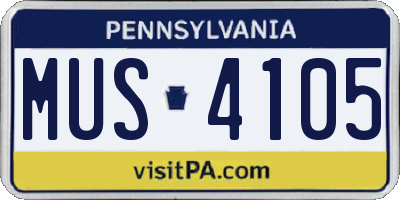 PA license plate MUS4105