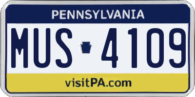 PA license plate MUS4109