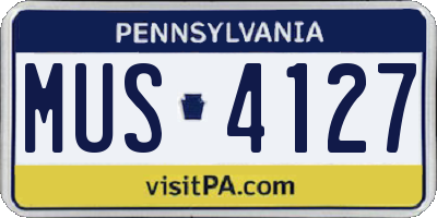 PA license plate MUS4127