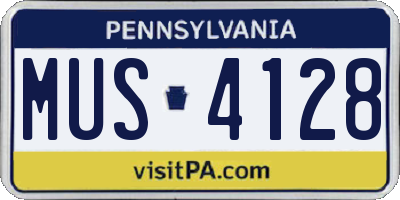 PA license plate MUS4128
