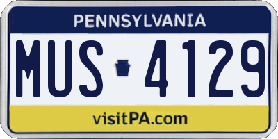 PA license plate MUS4129
