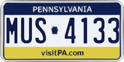 PA license plate MUS4133
