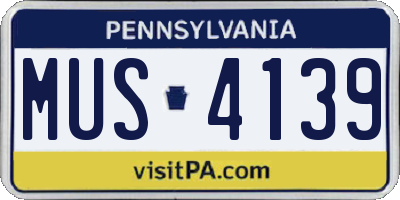 PA license plate MUS4139