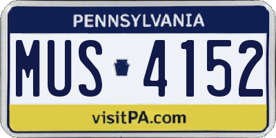 PA license plate MUS4152