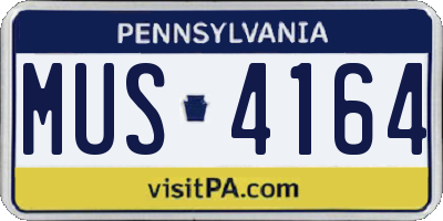 PA license plate MUS4164