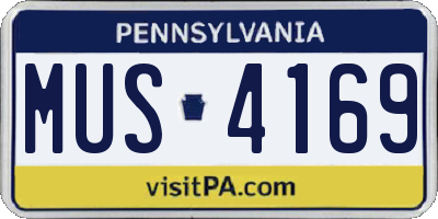 PA license plate MUS4169