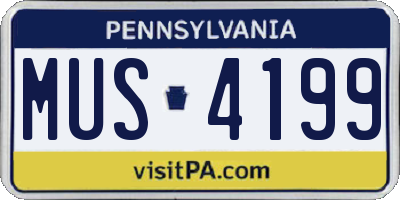 PA license plate MUS4199