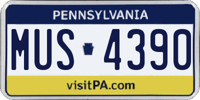 PA license plate MUS4390