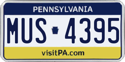 PA license plate MUS4395