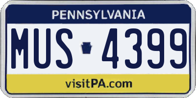 PA license plate MUS4399