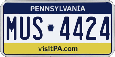 PA license plate MUS4424