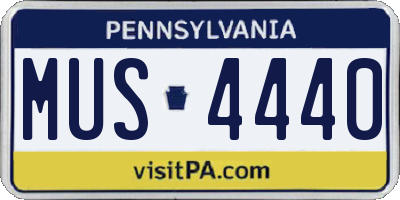 PA license plate MUS4440