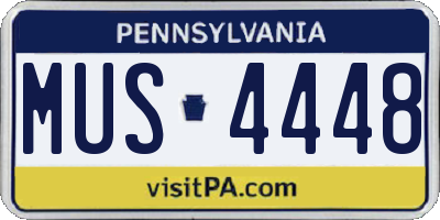 PA license plate MUS4448