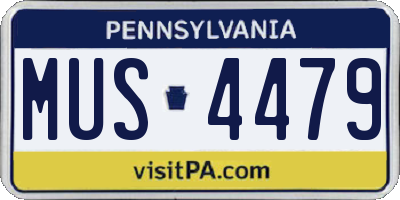 PA license plate MUS4479