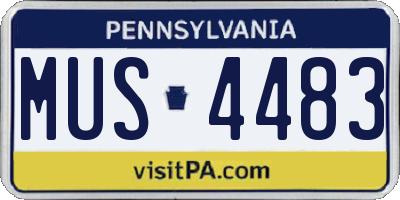 PA license plate MUS4483