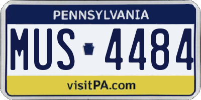 PA license plate MUS4484