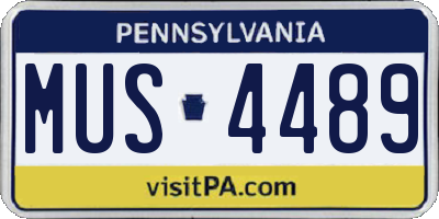 PA license plate MUS4489