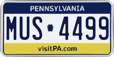 PA license plate MUS4499