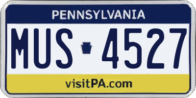 PA license plate MUS4527