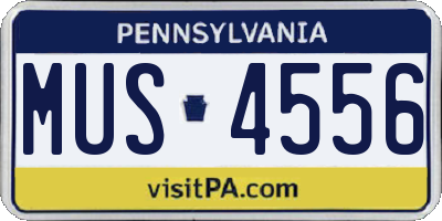 PA license plate MUS4556