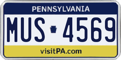PA license plate MUS4569