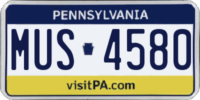 PA license plate MUS4580