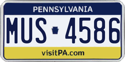 PA license plate MUS4586