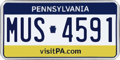 PA license plate MUS4591