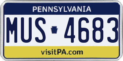 PA license plate MUS4683