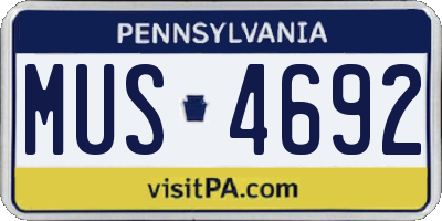 PA license plate MUS4692