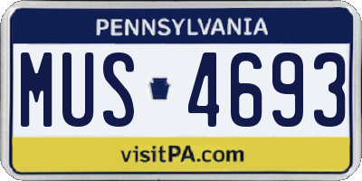 PA license plate MUS4693