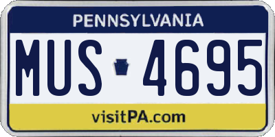 PA license plate MUS4695