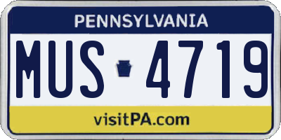 PA license plate MUS4719